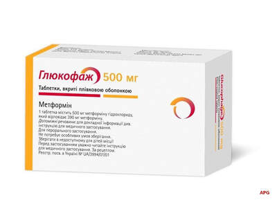 ГЛЮКОФАЖ 500 мг №30 табл. в/о