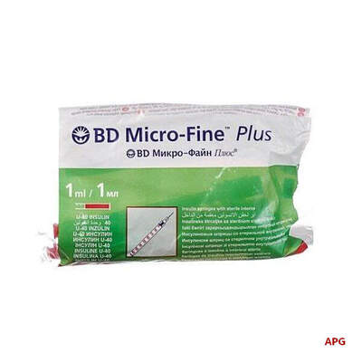 ШПРИЦ 1 мл ИНСУЛ U-40 BD MICRO-FINE PLUS №10