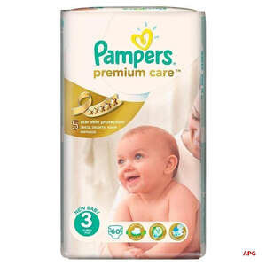 ПОДГУЗНИКИ ДЕТСКИЕ PAMPERS PREMIUM CARE MIDI №60 (Procter & Gamble/020219)