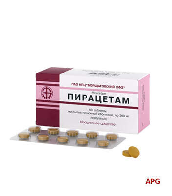ПИРАЦЕТАМ 0.2 г N60 табл. п/о к.яч.уп.