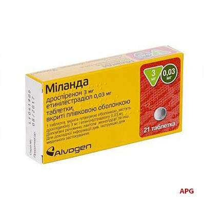 МИЛАНДА 3 мг/0,03 мг N21 таб. п/о