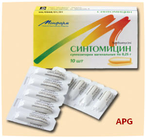 СИНТОМИЦИН 0,25 г N10 супп. вагинал. контурн.