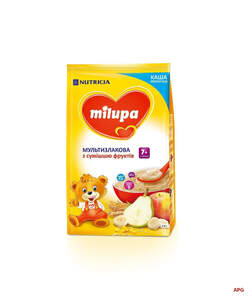 МИЛУПА КАША МОЛОЧНАЯ МУЛЬТИЗЛАК С ФРУКТАМИ с 7 мес. 210 г