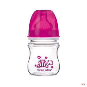 CANPOL БУТЫЛОЧКА EASYSTART ЦВЕТН. ЗВЕРЯТА антиколик. с шир. отв. 120 мл 35/205 (Topsil/037869)