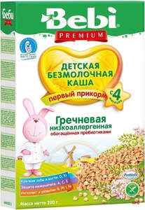 BEBI PREMIUM КАША ГРЕЧНЕВАЯ НИЗКОАЛЛЕР. С ПРЕБИОТИКОМ 200 ГР
