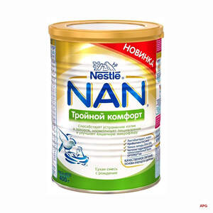 СМЕСЬ МОЛОЧН. NAN ТРОЙНОЙ КОМФОРТ с рожд. 400 г (Nestle/042182)