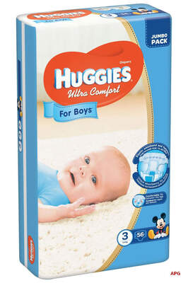ПІДГУЗ HUGGIES ULTRA COMFORT 3 (5-9 кг) №56 boy