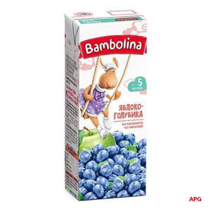 НЕКТАР BAMBOLINA ЯБЛОКО-ГОЛУБИКА 0,2 л