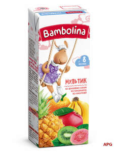 СОК BAMBOLINA Мультик мультифрукт. 8+ мес. 0,2 л