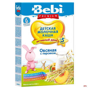 КАША МОЛОЧН. BEBI PREMIUM овсян. с персиком с 5 мес. 250 г