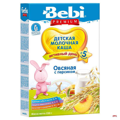 КАША МОЛОЧН. BEBI PREMIUM овсян. с персиком с 5 мес. 250 г