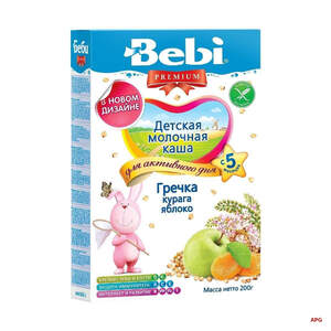КАША МОЛОЧН. BEBI PREMIUM гречка+курага+яблоко 200 г