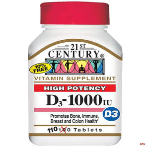 CENTURY ВИТАМИН Д3 1000 ME таб. №110
