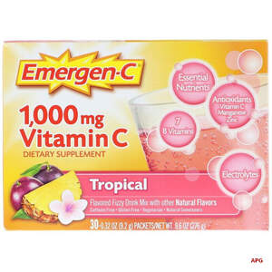 EMERGEN-C ВИТАМИН С 1000 мг СО ВКУСОМ ТРОПИЧЕСКИХ ФРУКТОВ ПАК.№30