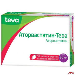 АТОРВАСТАТИН ТЕВА 10 мг №30 табл. п/о