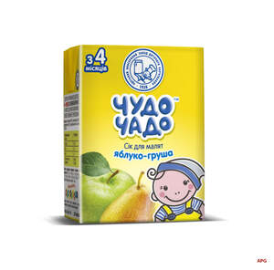 СОК ЧУДО-ЧАДО Яблоко-груша с мякот. и сахар. 200 мл