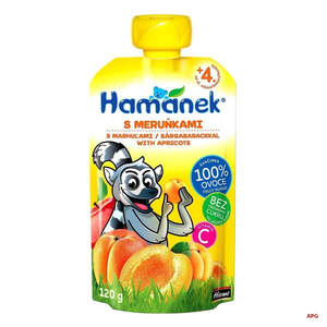 ПЮРЕ HAMANEK Яблоко с абрикосом с 4 мес. 120 г пауч