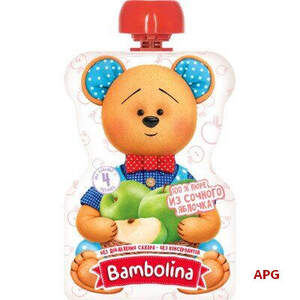 ПЮРЕ BAMBOLINA Яблоко 4 мес. 90 г пауч