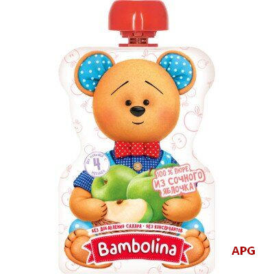 ПЮРЕ BAMBOLINA Яблоко 4 мес. 90 г пауч