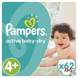 ПОДГУЗ PAMPERS ACTIVE BABY 4+ (10-15 кг) №62 maxi plus