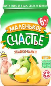 ПЮРЕ МАЛЕНЬКОЕ СЧАСТЬЕ Яблоко-банан с 4 мес. 90 г