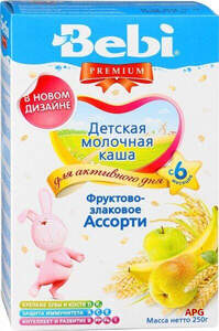 КАША МОЛОЧН. BEBI PREMIUM фруктово-злак. ассорти 200 г