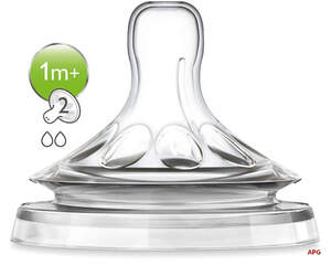 СОСКА PHILIPS AVENT NATURAL силик. 2 отв. 1+ мес. SCF652/27