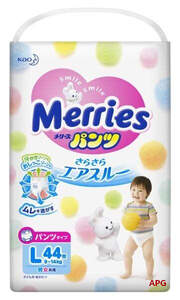 ПОДГУЗ-ТРУСИКИ MERRIES р.L (9-14 кг) №44