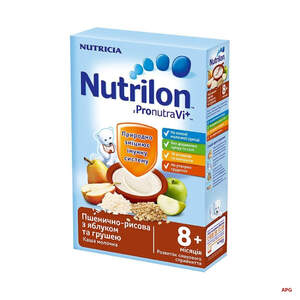 КАША МОЛОЧН. NUTRILON пшенично-рисовая с яблоком и грушей с 8 мес. 225 г