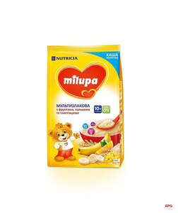 КАША МОЛОЧН. MILUPA мультизлак. с фруктами, хлопьями и шариками с 10 мес. 210 г