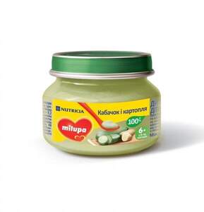 ПЮРЕ MILUPA Кабачок и картошка 4+ мес. 80 г