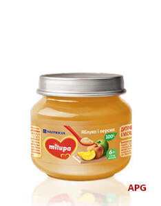 ПЮРЕ MILUPA Яблоко и персик 6+ мес. 125 г