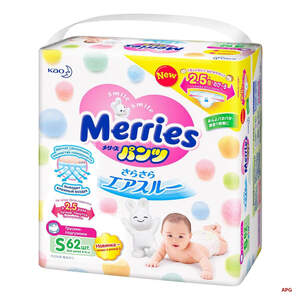ПОДГУЗ-ТРУСИКИ MERRIES р.S (4-8 кг) №62