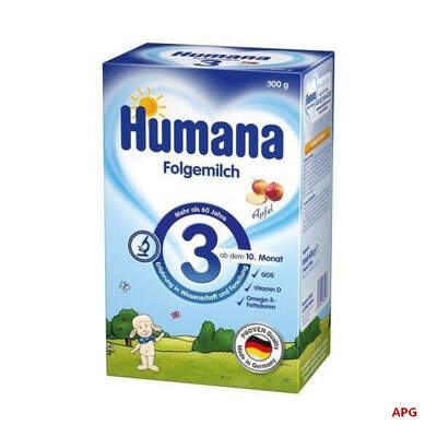 СМЕСЬ МОЛОЧН. HUMANA 3 д/дальнейш. кормл. с пребиот. галактоолигосах. (ГОС) с 10 мес. 600 г
