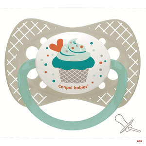 CANPOL СОСКА ПУСТЫШКА Cupcake силик. симметр. 6-18 мес. серая 23/283