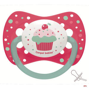 CANPOL СОСКА ПУСТЫШКА Cupcake силик. симметр. 18+ мес. розов. 23/284