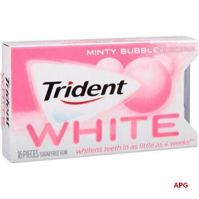 ЖЕВ. РЕЗИНКА TRIDENT minty bubble white gum