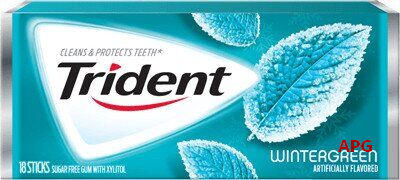 ЖУВ. ГУМКА TRIDENT wintergreen white