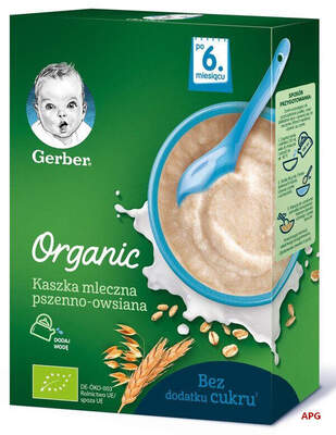 КАША МОЛОЧН. GERBER Organic Пшенично-Овсяная с 6 мес. 240 г